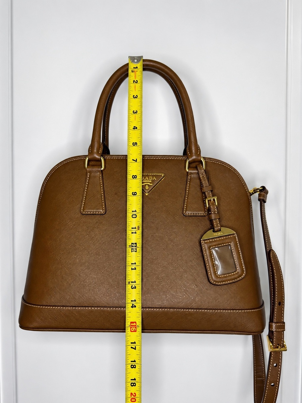Prada Brown Saffiano Lux Satchel (Camel) - Picture 7 of 8